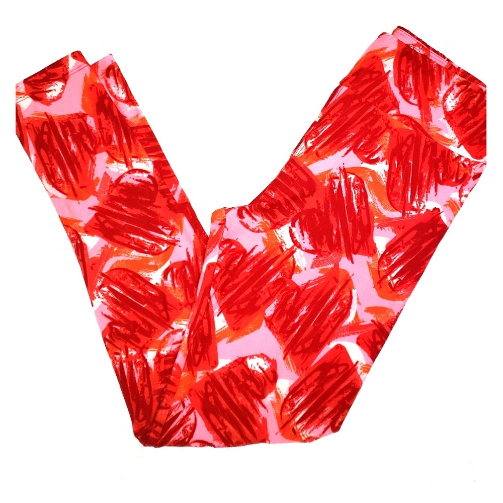 LuLaRoe red hearts women's leggings